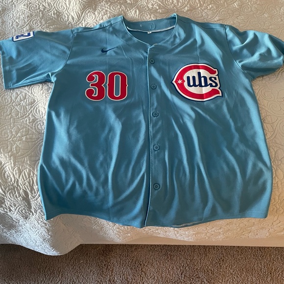 Nike Other - Nike Chicago Cubs Blue Button-Front Jersey Kyle Tucker #30